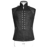 Men Sleeveless Military Jacket Gothic Black Military Style Vest 